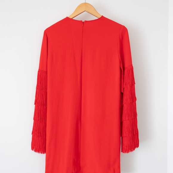 Stella McCartney Red/orange fringe sleeve mini Size 38 or small: - Picture 3 of 8